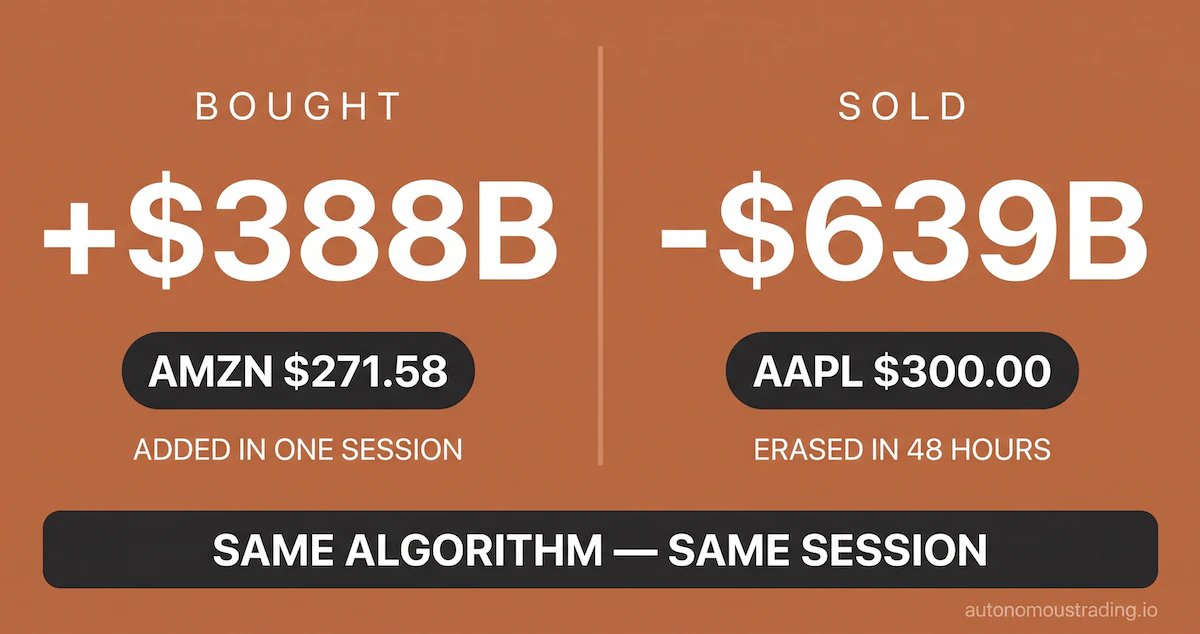 Buy Amazon AMZN Earnings Signal $388 Billion Call, Sell Apple Before Crash — Same Algorithm